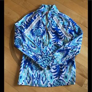 Lilly Popover Pineapple Serene Blue Tropi Call Me